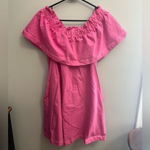 Off the shoulder hot pink dress